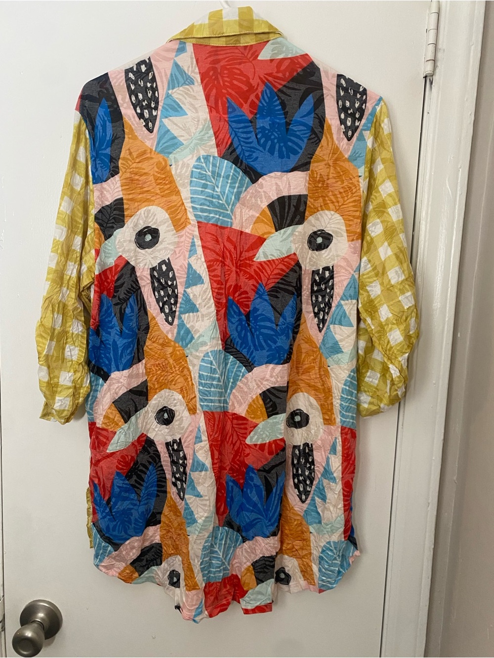 Shana  tropical prints bottom down shirt